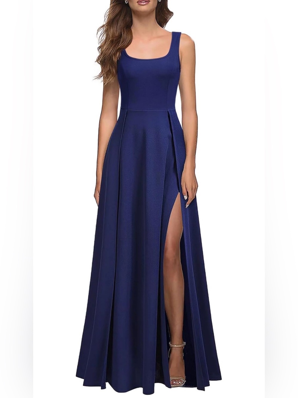 MUSHARE Women's Square Neck Sexy Split Cocktail Party Maxi Long Formal Dress